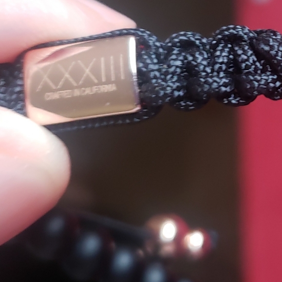 Matte Black Onyx Handcrafted Beaded Bracelet with 8k Gold Accent Beads - Picture 3 of 7